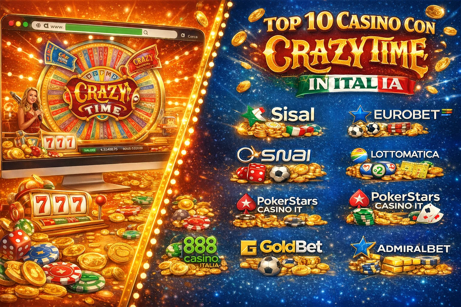 Top 10 Casino Con Crazy Time in Italia