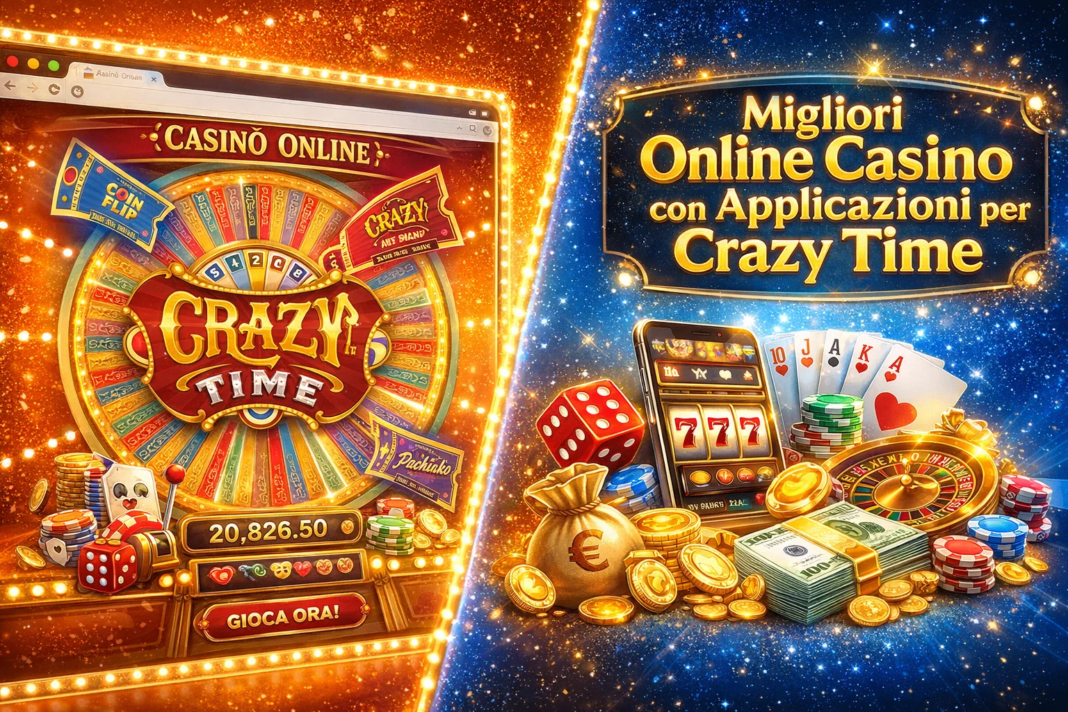 Migliori Online Casino con Applicazioni per Crazy Time