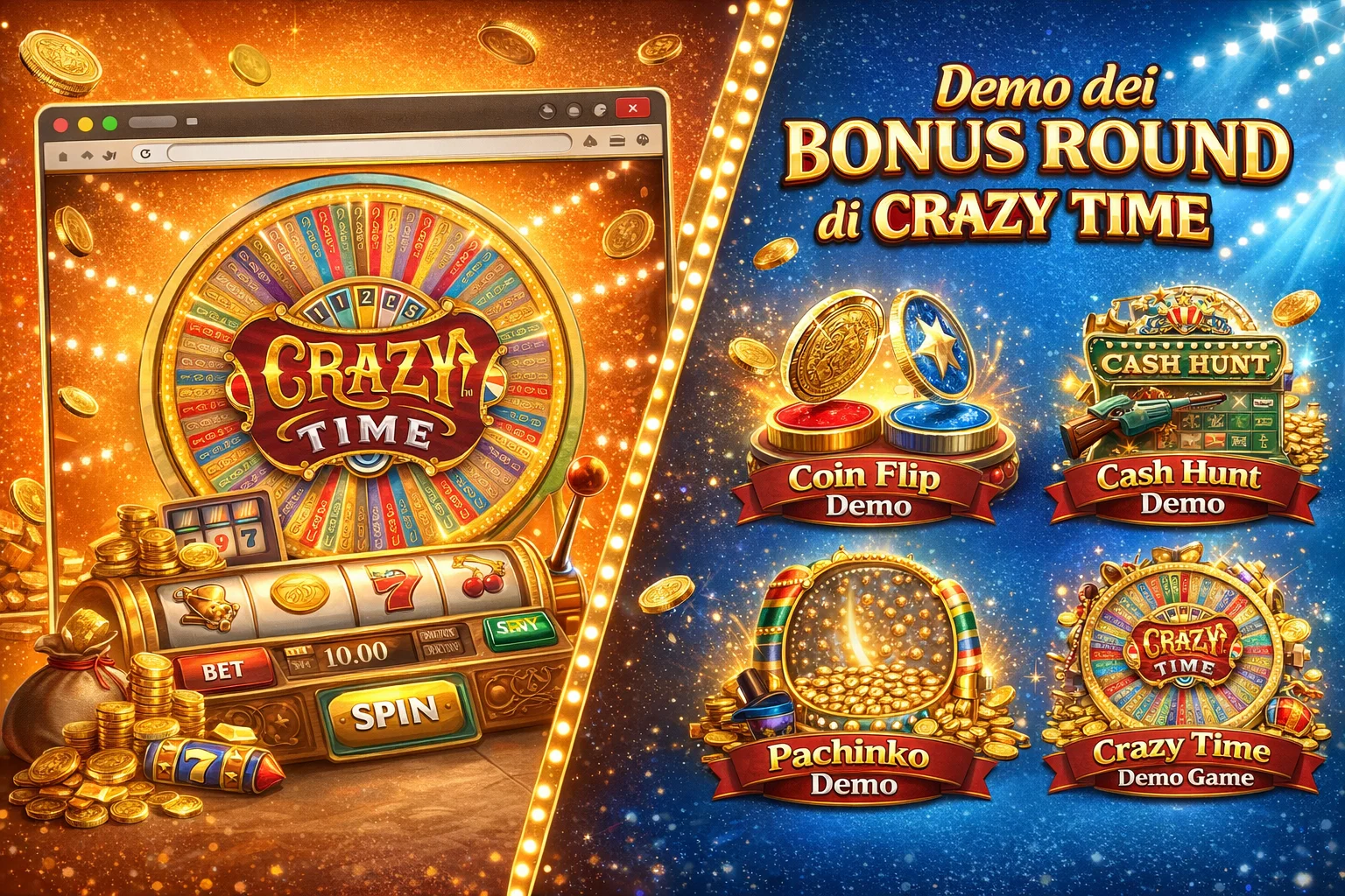 Demo dei Bonus Round di Crazy Time