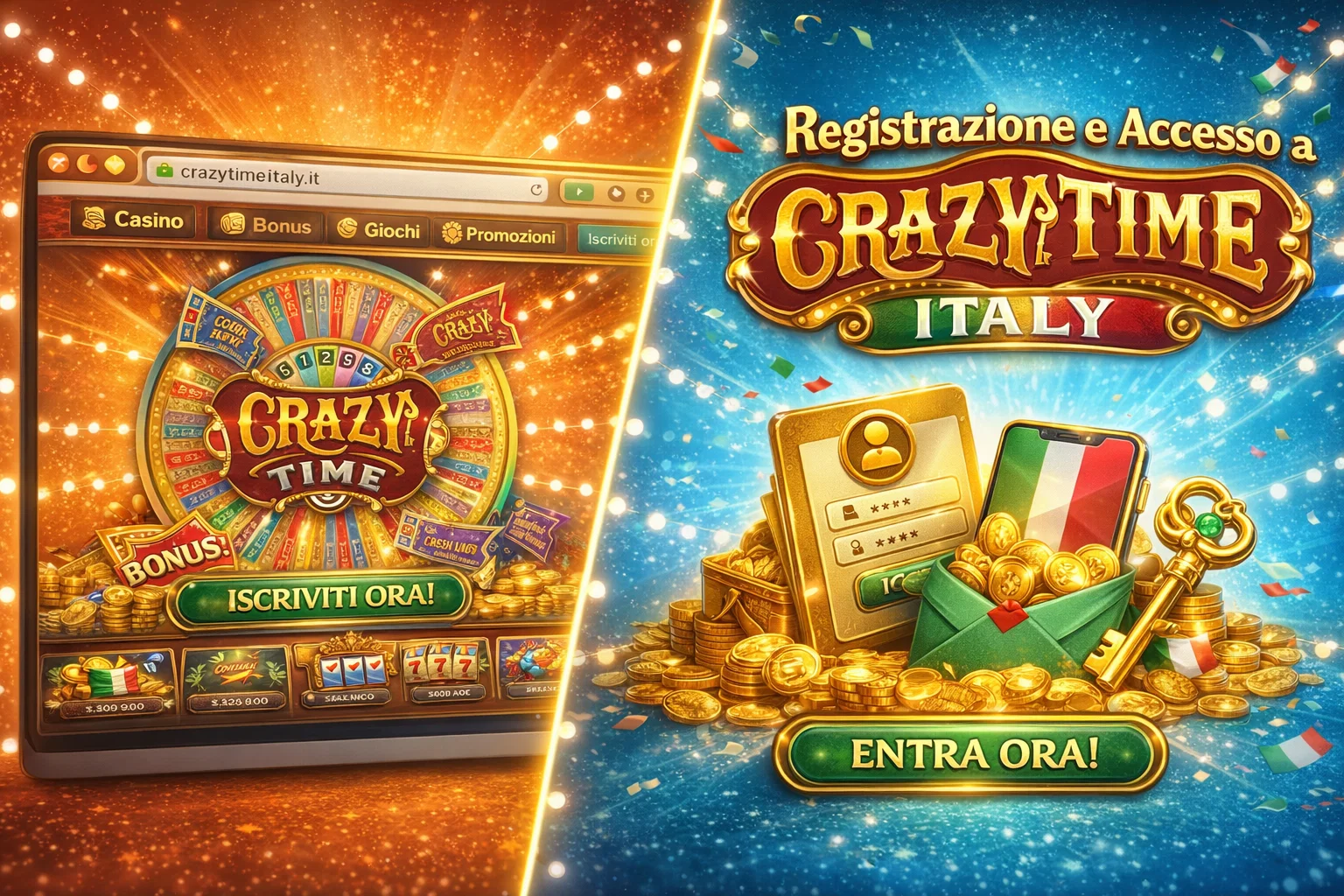 Registrazione e Accesso a Crazy Time Italy